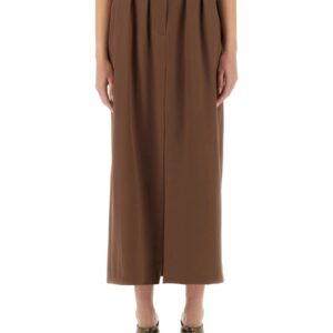 Explore the authentic Dries Van Noten women's WOOL SKIRT WITH BELT in Brown