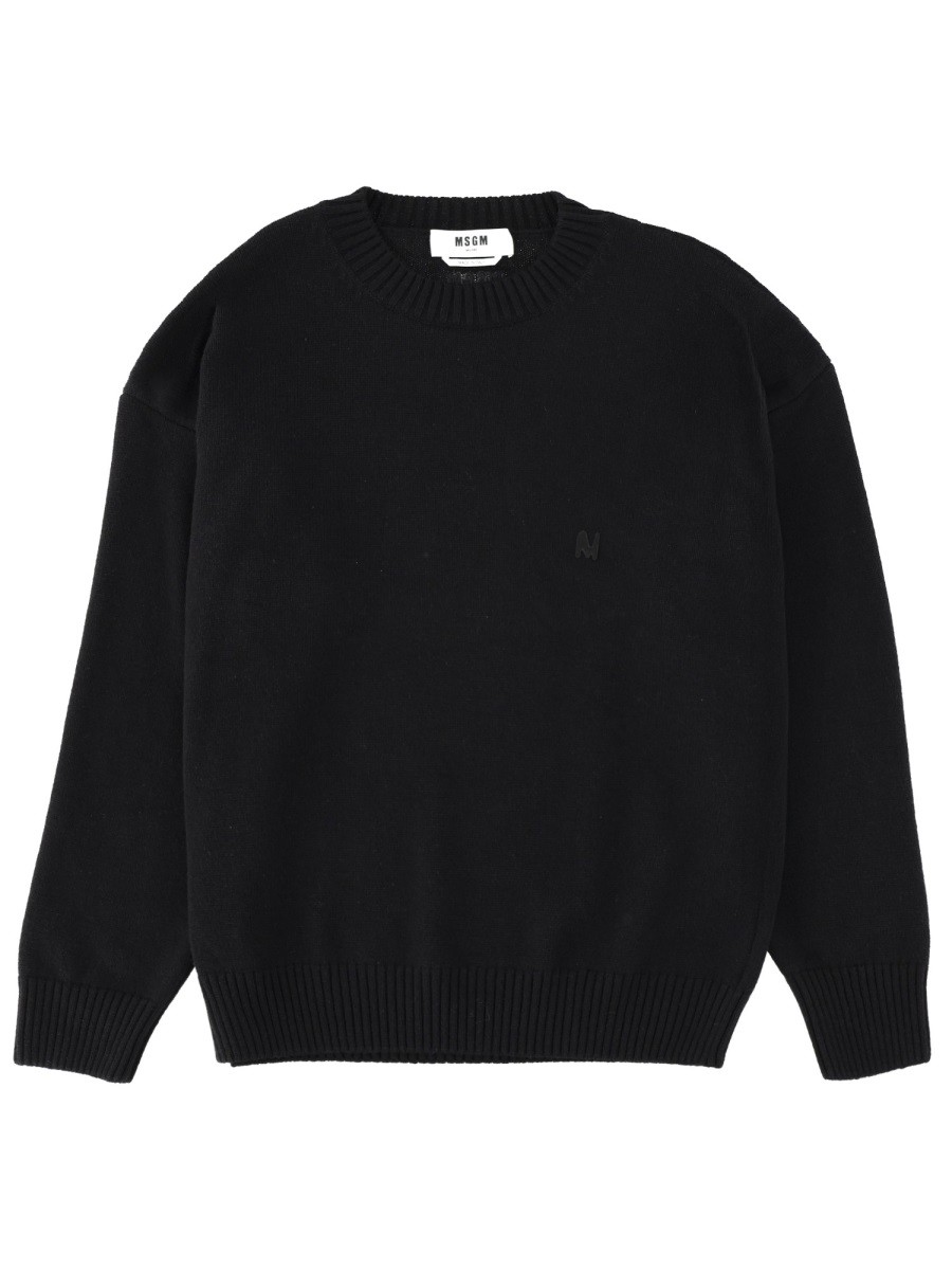 Refresh your wardrobe with the msgm men's WOOL SWEATER in Black