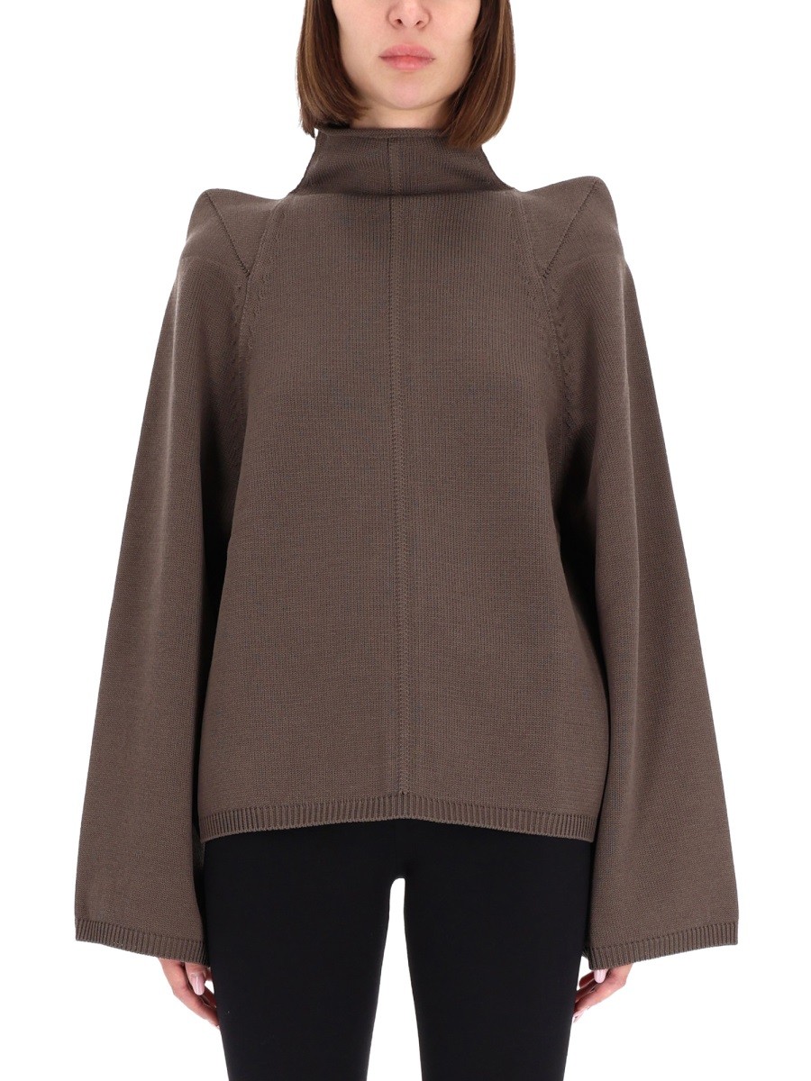 Refresh your wardrobe with the RICK OWENS women's WOOL TOP SWEATER in Grey