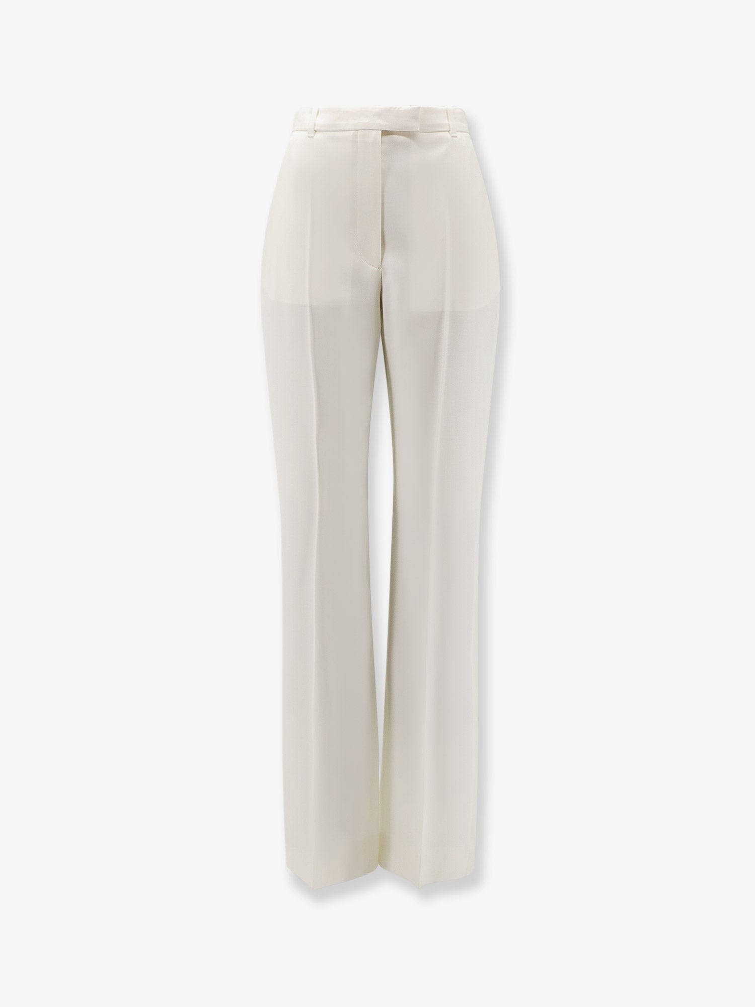 Discover the authentic Alexander Mcqueen women's Wool trousers in SOFT WHITE