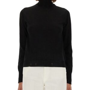 Explore the authentic Golden Goose women's WORN EFFECT WOOL SWEATER in Black