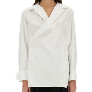 Elevate your look with the Givenchy women's WRAP-AROUND SHIRT in White
