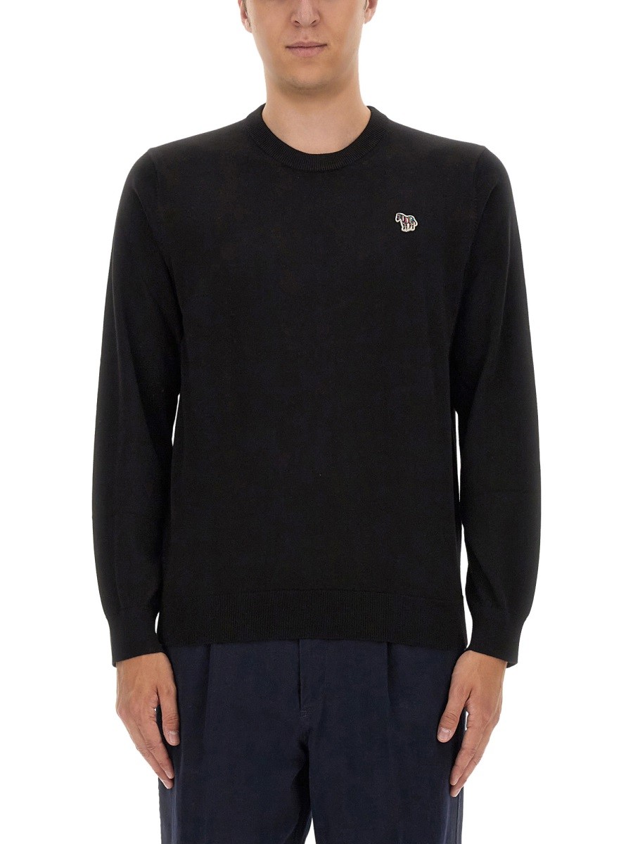 Refresh your wardrobe with the PS BY PAUL SMITH men's ZEBRA PATCH SHIRT in Black