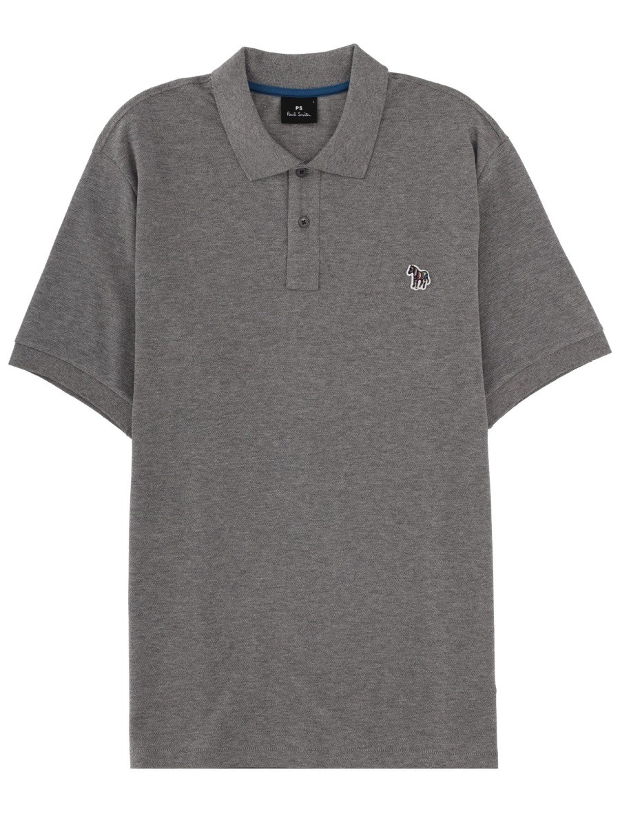 Refresh your wardrobe with the PS BY PAUL SMITH men's "ZEBRA" POLO. in Grey