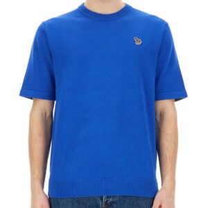 Refresh your wardrobe with the PS BY PAUL SMITH men's "ZEBRA" T-SHIRT in Blue
