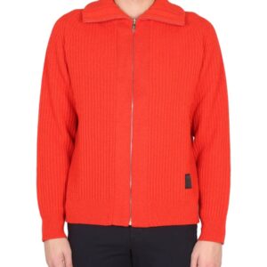 Elevate your look with the PAUL SMITH men's ZIPPERED CARDIGAN in orange
