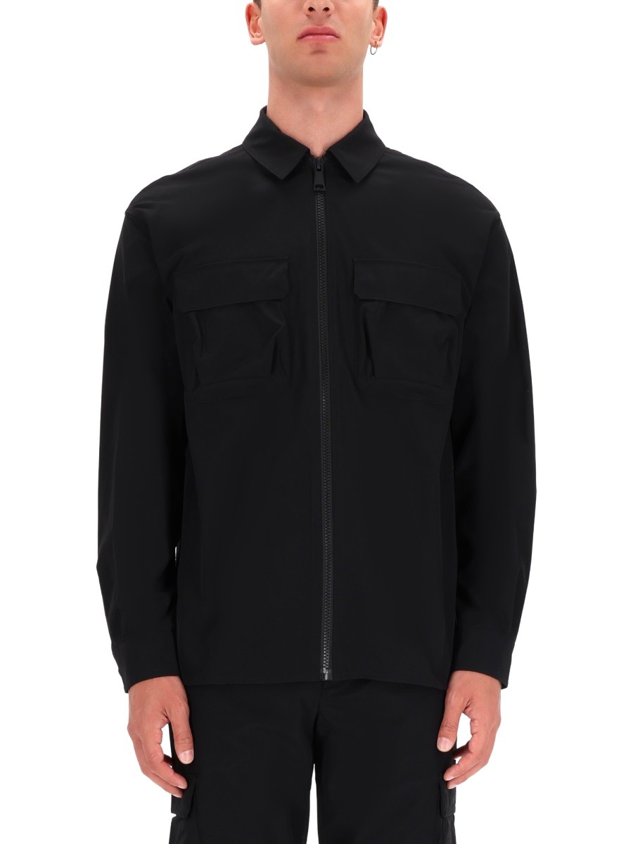 Refresh your wardrobe with the Versace Jeans Couture men's ZIPPERED SHIRT in Black